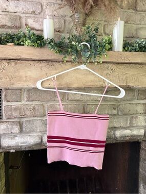Lulu's Pink Striped Knit Cami
